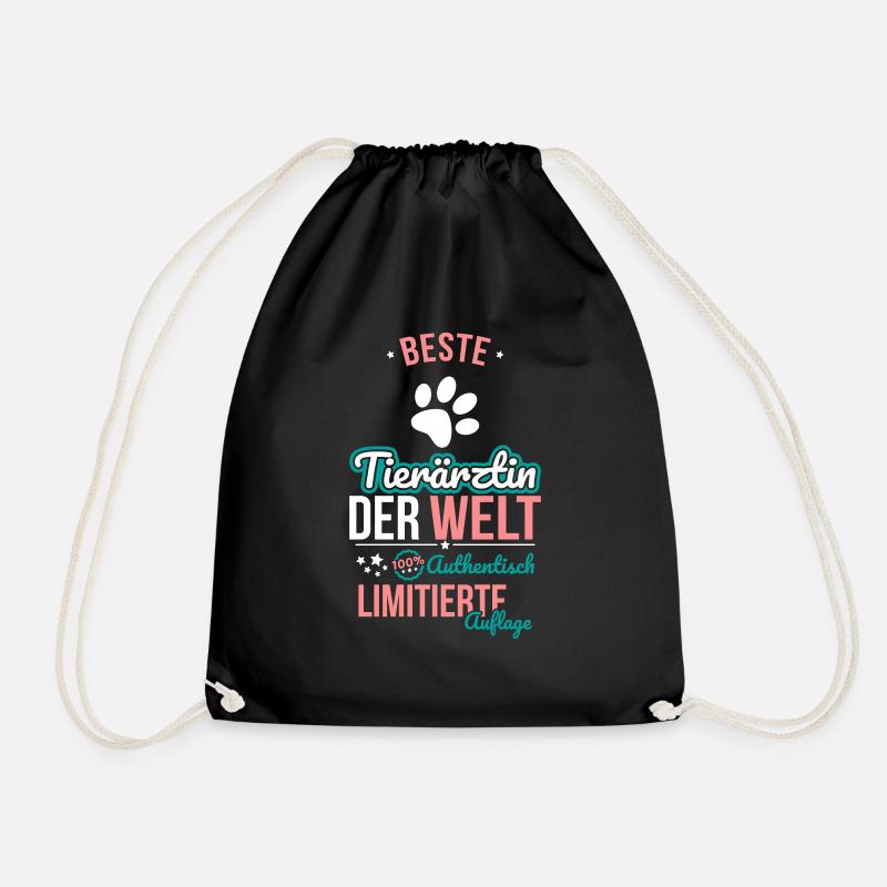 Beste Tierärztin der Welt - 100% Authentisch - Turnbeutel - Schwarz