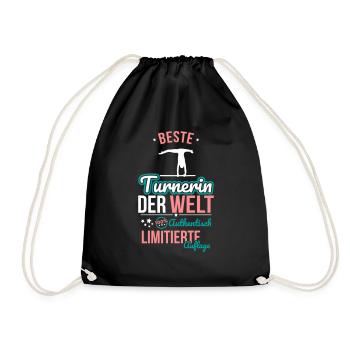 Beste Turnerin der Welt - 100% Authentisch - Turnbeutel - Schwarz - Vorne