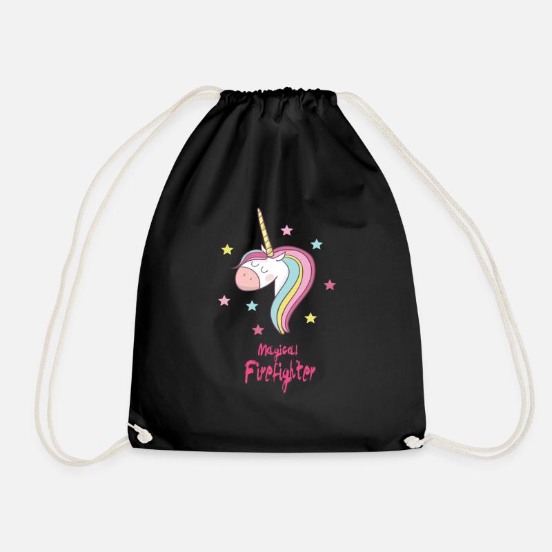 Magical Firefighter - Drawstring Bag - black