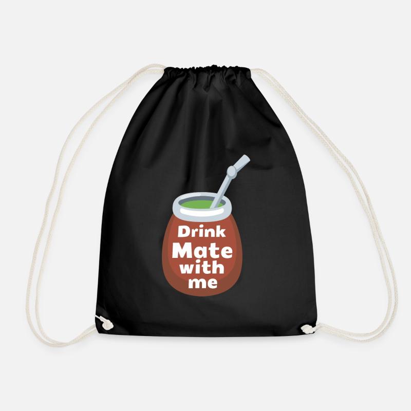 DRINK MATE WITH ME - Drawstring Bag - black