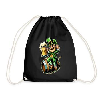 Leprechaun de baril de bière (Leprechaun irlandais) - Sac de sport léger - noir - Devant