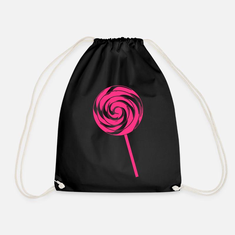 Retro Lolly - Drawstring Bag - black
