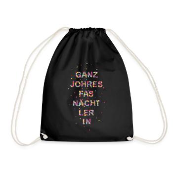 GanzjohersfasnaechtlerIn - Turnbeutel - Schwarz - Vorne