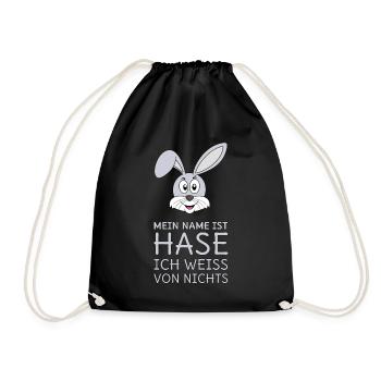 Mein Name ist Hase Ich weiß von nichts - Turnbeutel - Schwarz - Vorne