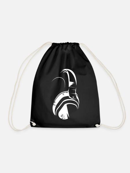 kopfhörer headphones ear symbol illustration icon - Turnbeutel - Schwarz