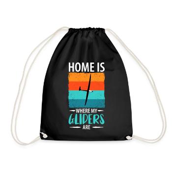 Glider Gliding Gliding Glider Flying - Drawstring Bag - black - Front