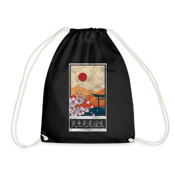 Cherry Blossoms Flowers Gardener - Drawstring Bag - black - Front