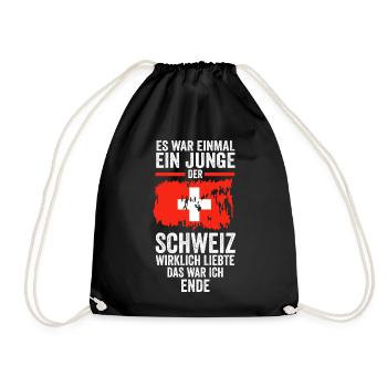 Schweiz Schweizer - Turnbeutel - Schwarz - Vorne