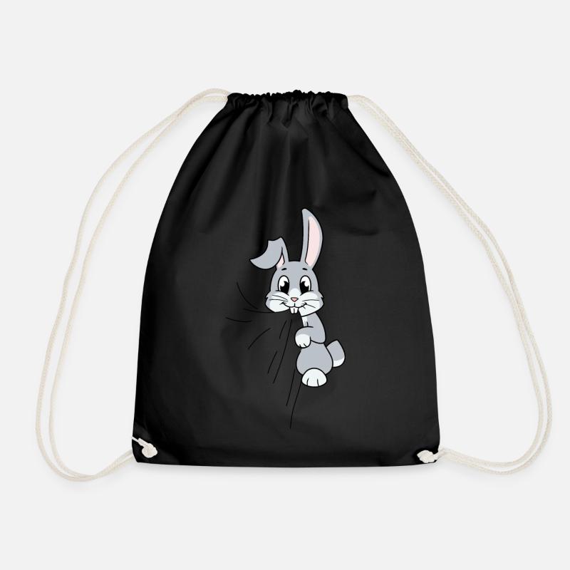 Hase frisst Stoff - Turnbeutel - Schwarz