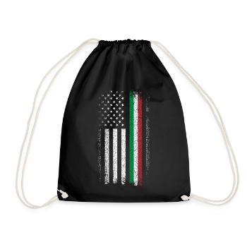 Flag Fusion: US Stars & Italian Stripes - Drawstring Bag - black - Front