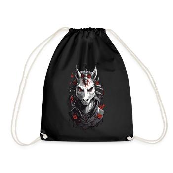 Vampire Unicorn Dark Halloween Mysticism Design - Drawstring Bag - black - Front