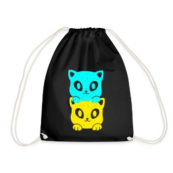 Ukraine Cats Cat Kittens Pets - Drawstring Bag - black - Front