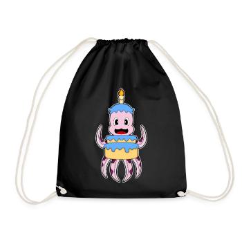 Gâteau d’anniversaire pieuvre - Sac de sport léger - noir - Devant