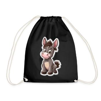 donkey - Drawstring Bag - black - Front