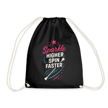 Baton Twirler Majorette Captain Squad Club - Drawstring Bag - black - Front