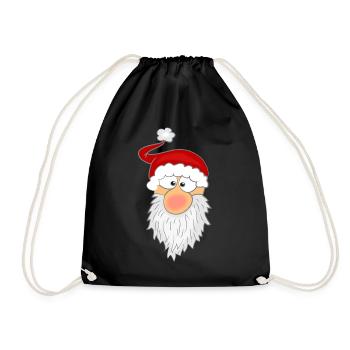 Santa Claus Face - Drawstring Bag - black - Front
