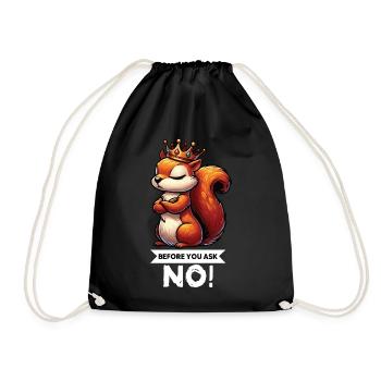 Before You Ask Squirrel Squirrel Rodent - Drawstring Bag - black - Front