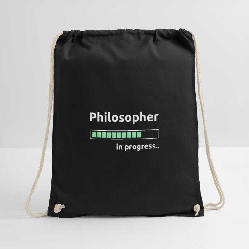 Philosopher in progress Drawstring Bag