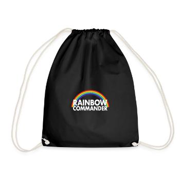 Rainbow Commander - LGBTQ+ Pride Regenbogen CSD - Turnbeutel - Schwarz - Vorne