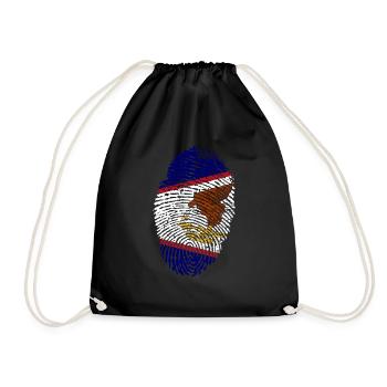 American - Drawstring Bag - black - Front