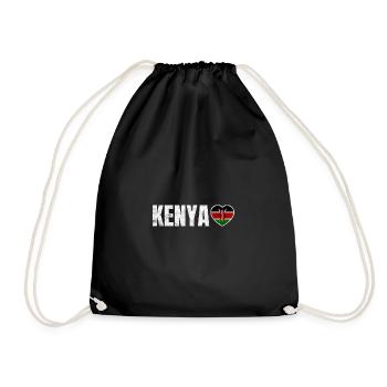 Kenia - Turnbeutel - Schwarz - Vorne
