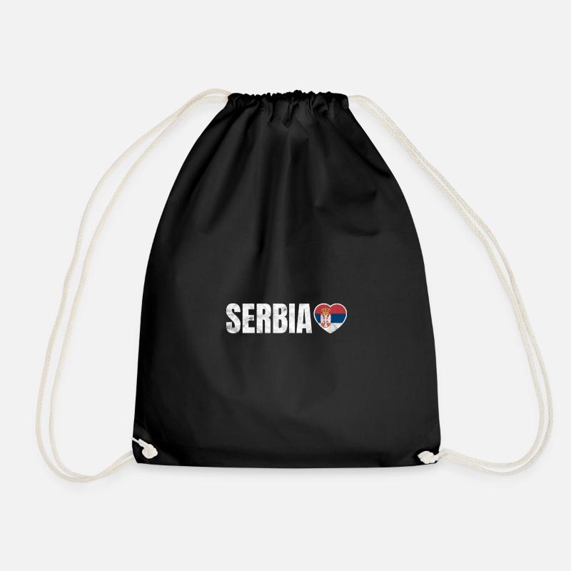 Serbien - Turnbeutel - Schwarz