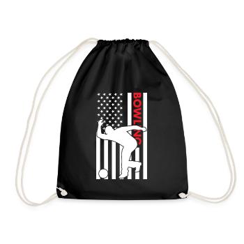 Sport Us Flag Bowling - Turnbeutel - Schwarz - Vorne