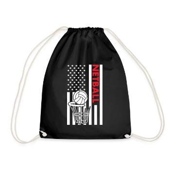 Sport Us Flag Netball - Turnbeutel - Schwarz - Vorne