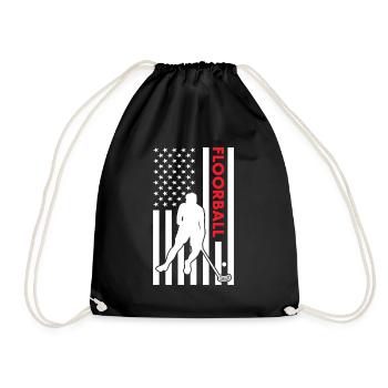 Sport Us Flag Floorball - Turnbeutel - Schwarz - Vorne