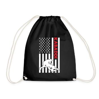 Sport Us Flag Kabaddi - Drawstring Bag - black - Front