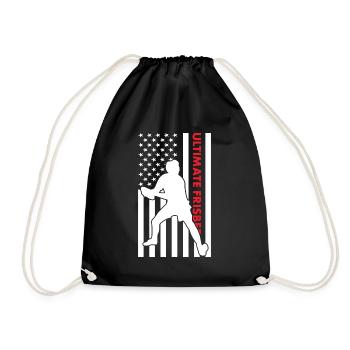 Sport Us Flag Ultimate Frisbee - Drawstring Bag - black - Front