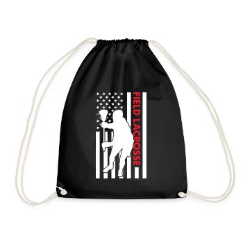 Sport Us Flag Field Lacrosse - Drawstring Bag - black - Front