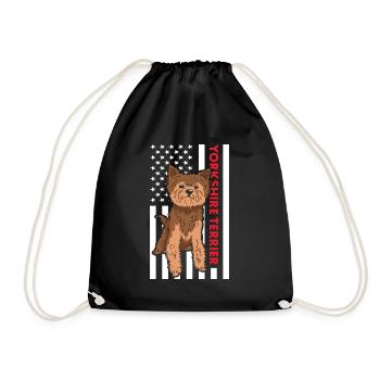 Yorkshire Terrier Us Flag - Sac de sport léger - noir - Devant