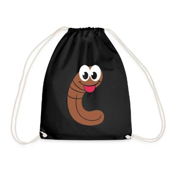 earthworms - Drawstring Bag - black - Front