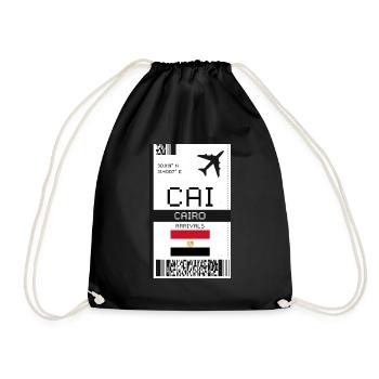 Bordkarte für Kairo, Ägypten - CAI Flughafenticket - Turnbeutel - Schwarz - Vorne