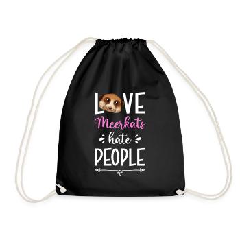 Meerkat Animal Insectivore Surikate - Drawstring Bag - black - Front