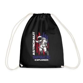 Astronaut Raumanzug Rakete - Turnbeutel - Schwarz - Vorne
