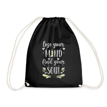 Yoga Enlightenment Mindfulness Om - Drawstring Bag - black - Front