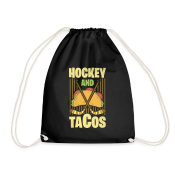 Joueur de hockey sur glace Hockey et Tacos - Sac de sport léger - noir - Devant