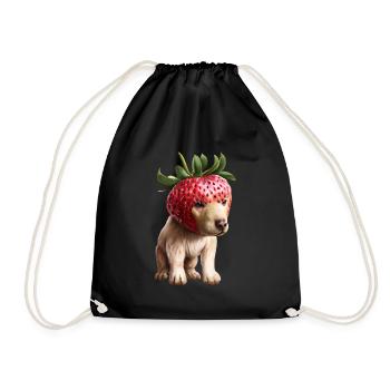 Chien fraise - Sac de sport léger - noir - Devant