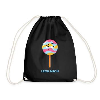 Leck mich - Mürrischer Lolli - Turnbeutel - Schwarz - Vorne