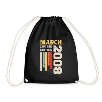 March 2008 - Birthday Gift March 2008 March - Drawstring Bag - black - Front