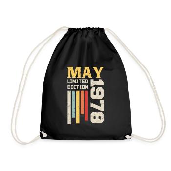 May 1978 - Birthday gift born in May 1978 May - Drawstring Bag - black - Front