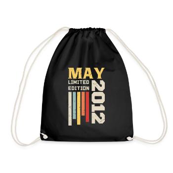 May 2012 - Birthday gift born in May 2012 May - Drawstring Bag - black - Front