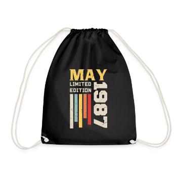 Mai 1987 - Geburtstagsgeschenk geboren im Mai 1987 Mai - Turnbeutel - Schwarz - Vorne