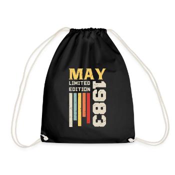 Mai 1983 - Geburtstagsgeschenk geboren im Mai 1983 Mai - Turnbeutel - Schwarz - Vorne