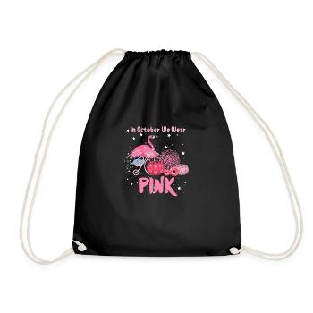In October We Wear Pink - Drawstring Bag - black - Front