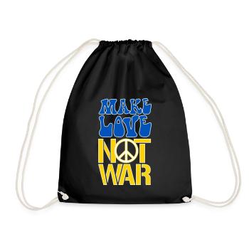 Make Love Not War | Ukraine Peace is the only way - Turnbeutel - Schwarz - Vorne