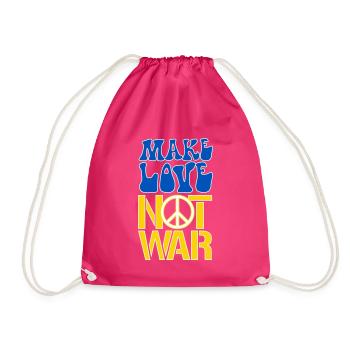 Make Love Not War | Ukraine Peace is the only way - Turnbeutel - Fuchsia - Vorne
