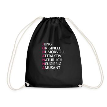 Johanna Name Geschenk - Turnbeutel - Schwarz - Vorne